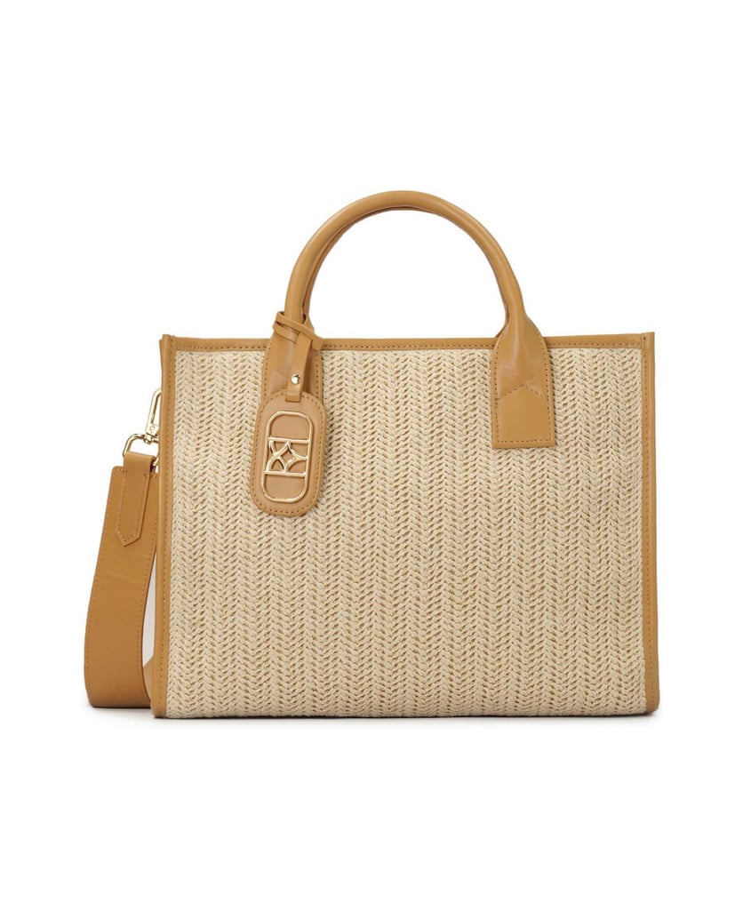 Kazar-Geflochtene-beige-Handtasche-mit-Lederel-beige