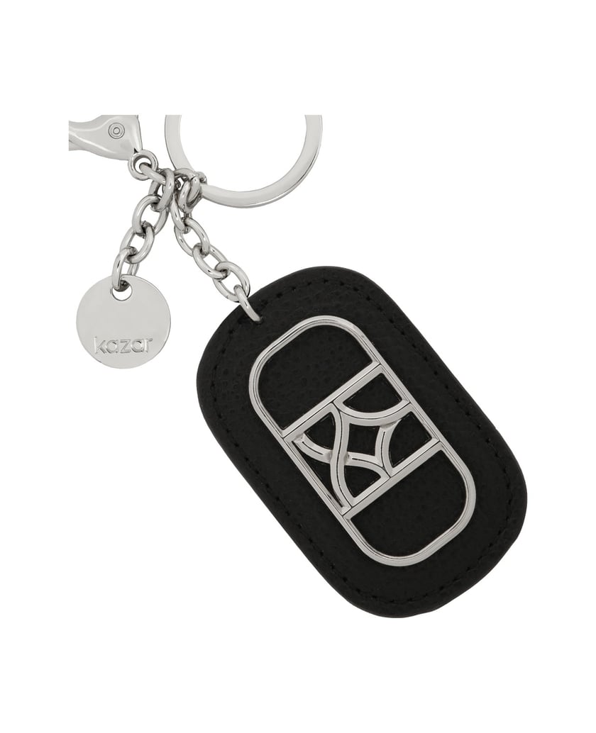 Kazar-Schwarzer-Schlüsselanhänger-mit-silberne