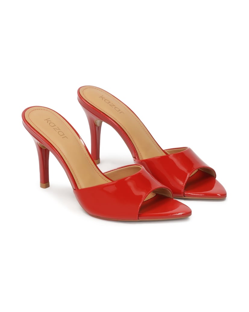 Kazar-Red-patent-leather-heeled-mules-červená