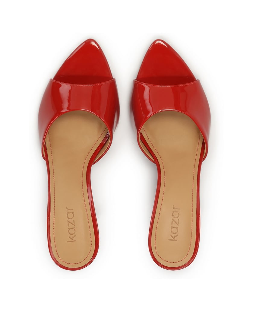 Kazar-Red-patent-leather-heeled-mules-červená
