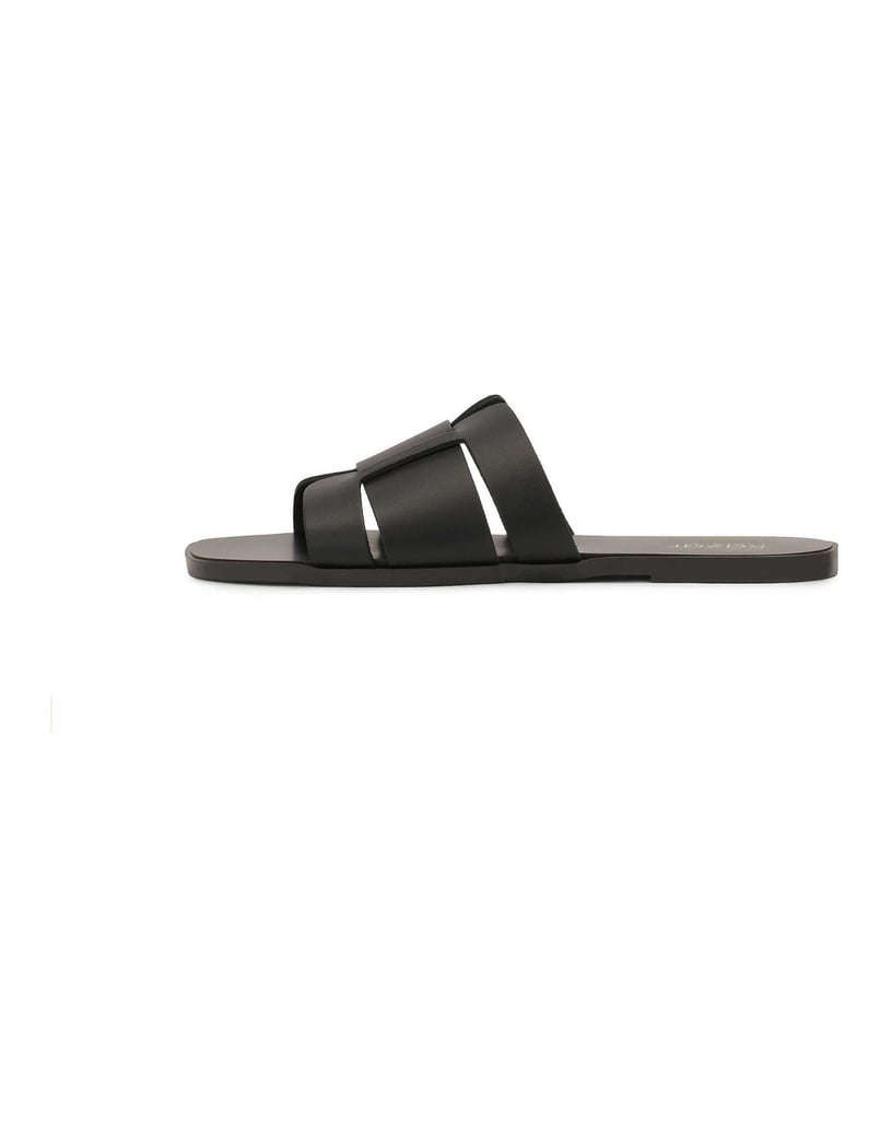 Kazar-Schwarze-Pantoletten-auf-flacher-Sohle-schwarz