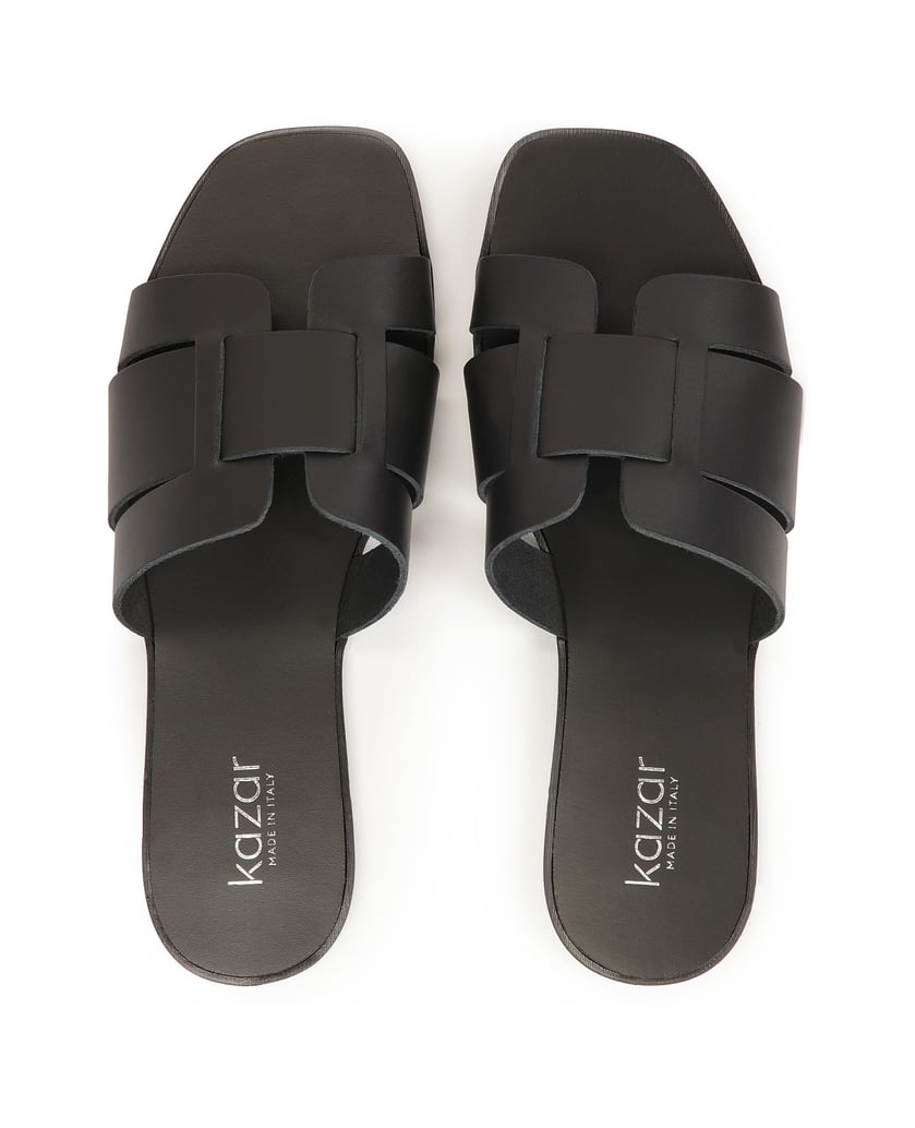 Kazar-Schwarze-Pantoletten-auf-flacher-Sohle-schwarz