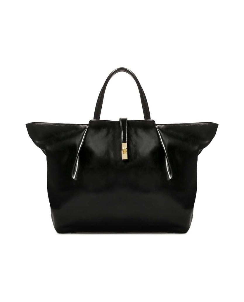Kazar-Large-natural-leather-handbag-with-glossy-finish-černá