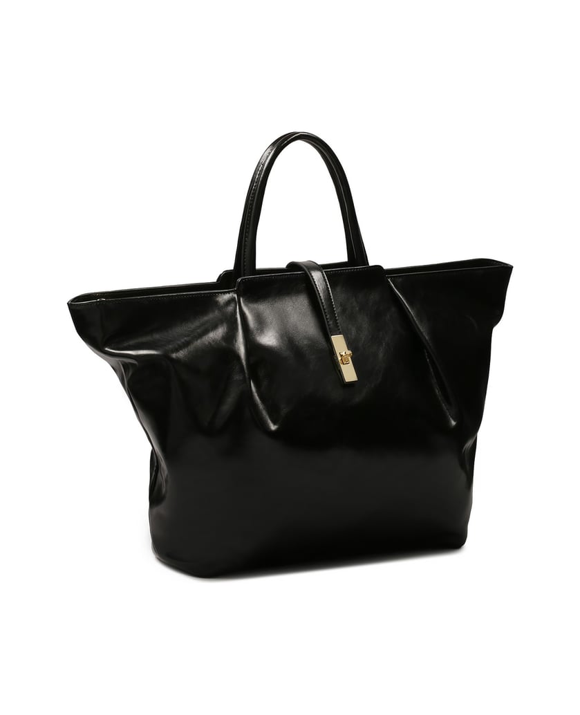 Kazar-Large-natural-leather-handbag-with-glossy-finish-černá