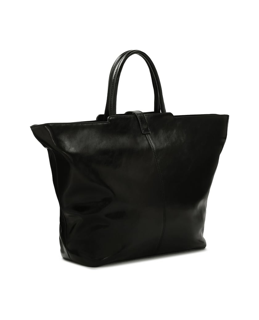 Kazar-Large-natural-leather-handbag-with-glossy-finish-černá