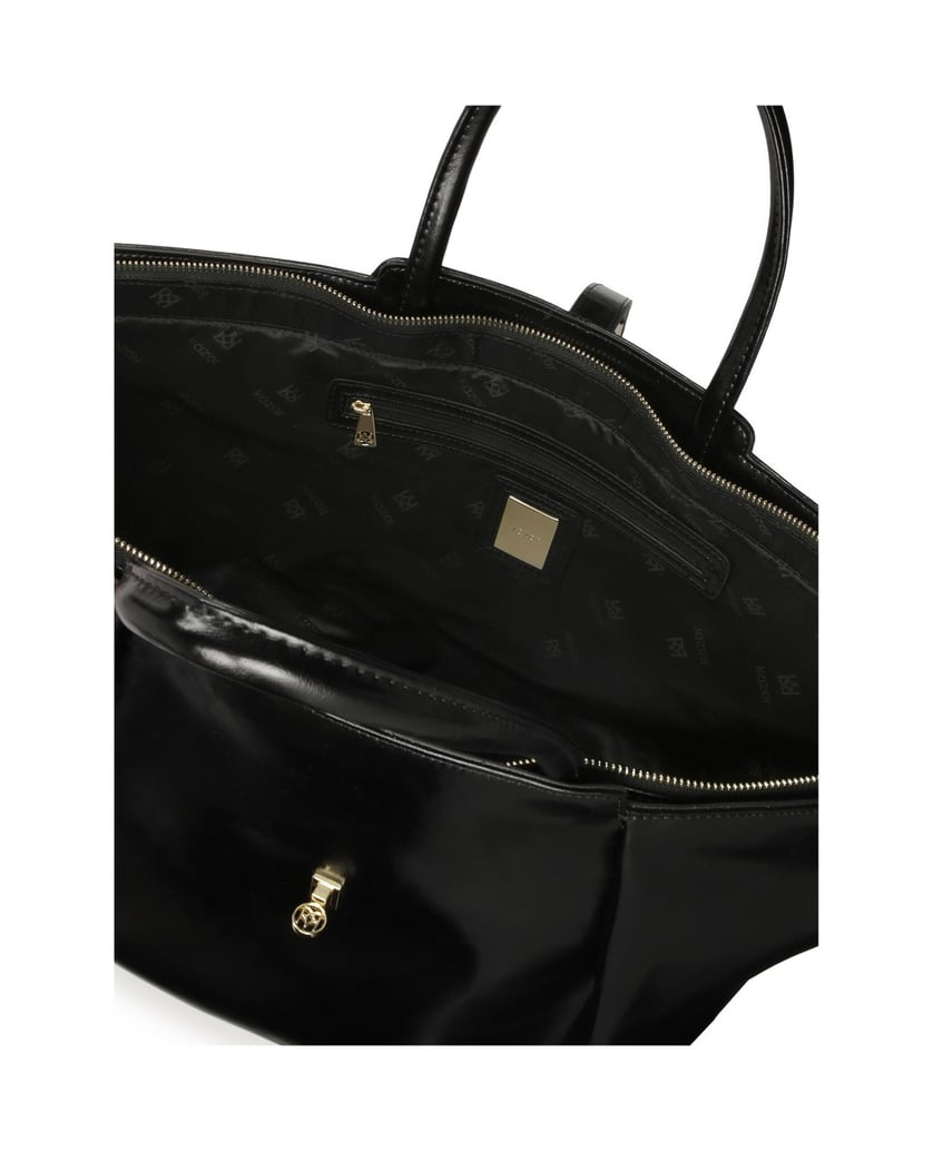 Kazar-Large-natural-leather-handbag-with-glossy-finish-černá