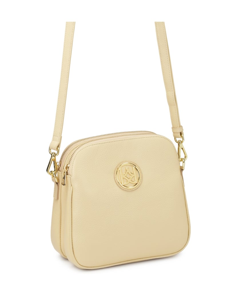 Kazar-Posttasche-aus-cremefarbenem-Leder-mit-z-weiss