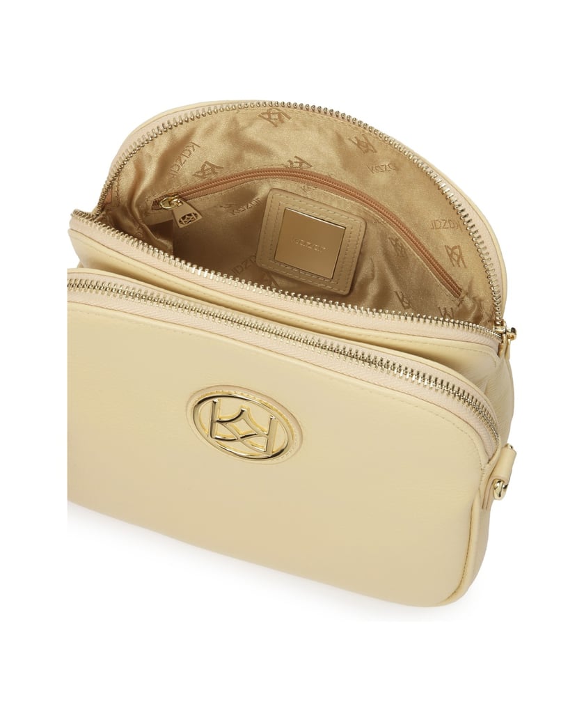 Kazar-Posttasche-aus-cremefarbenem-Leder-mit-z-weiss