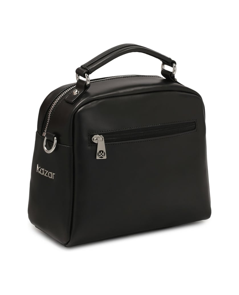 Kazar-Schwarze-Handtasche-mit-silbernen-Nieten-schwarz