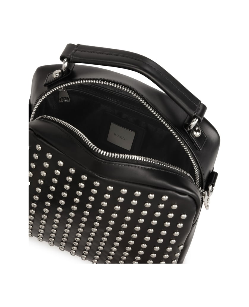 Kazar-Schwarze-Handtasche-mit-silbernen-Nieten-schwarz