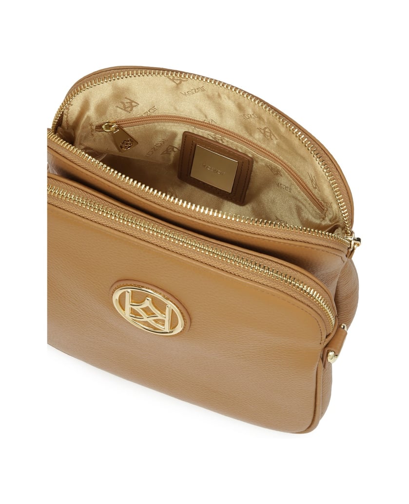 Kazar-Leather-postbag-on-a-long-strap-velbloudí