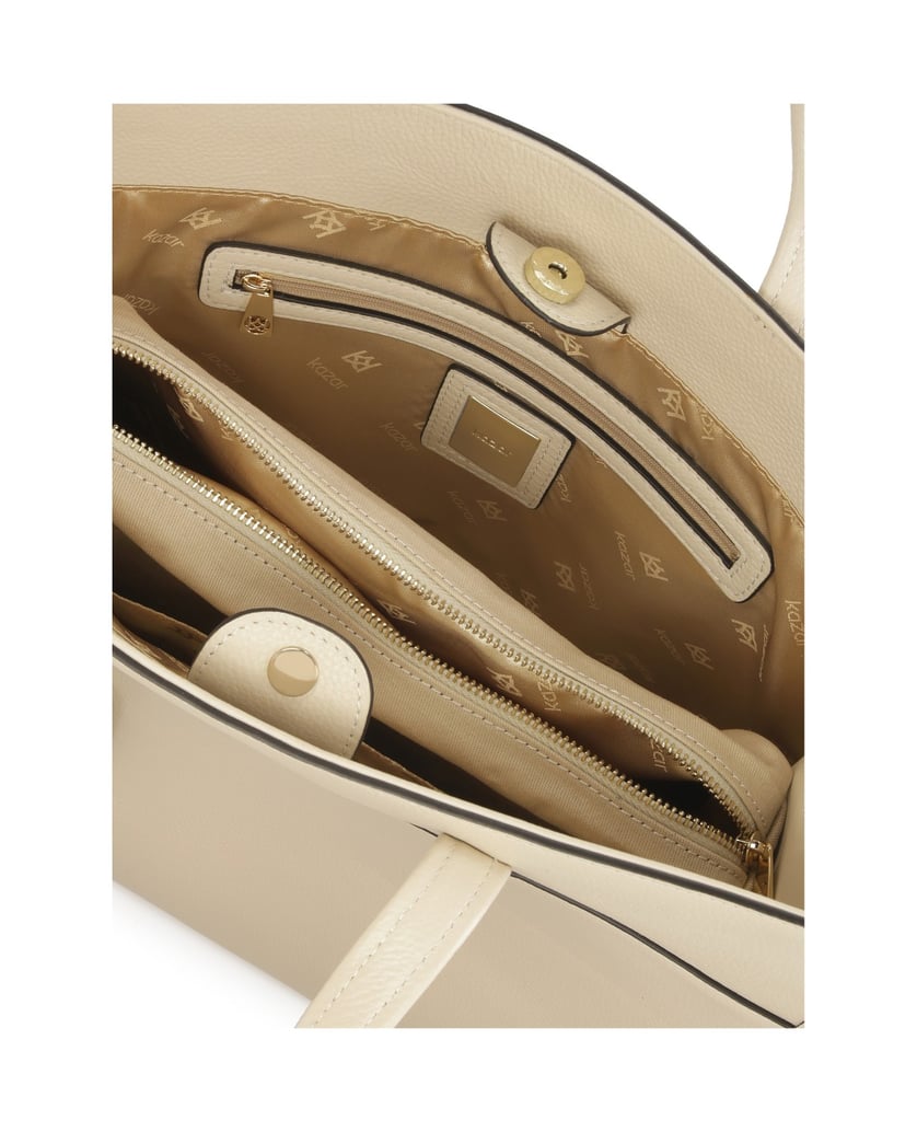 Kazar-Beige-leather-handbag-with-two-handles-béžová