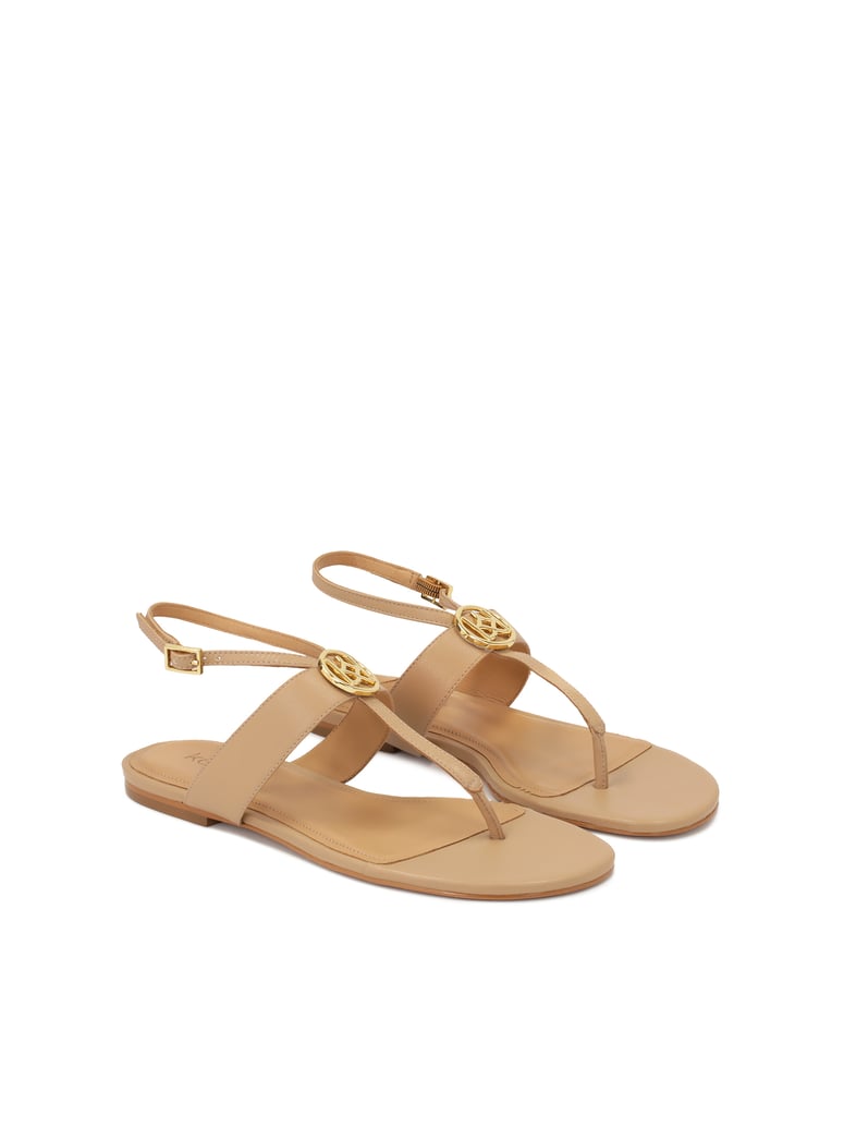 Kazar-Beigefarbene-flache-Flip-Flop-Sandalen