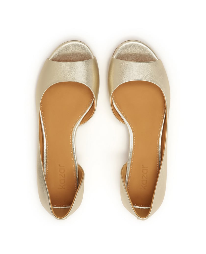 Kazar-Goldfarbene-Peep-Toe-Pumps-mit-niedrigem-gold