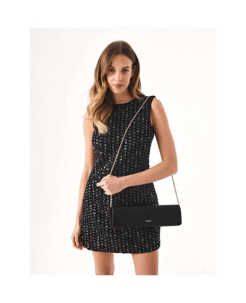 Kazar-Elegant-black-clutch-bag-with-oblong-shape-černá