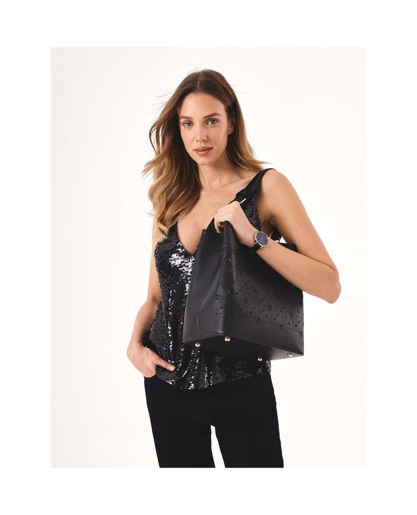 Kazar-Black-handbag-with-openwork-decoration-černá