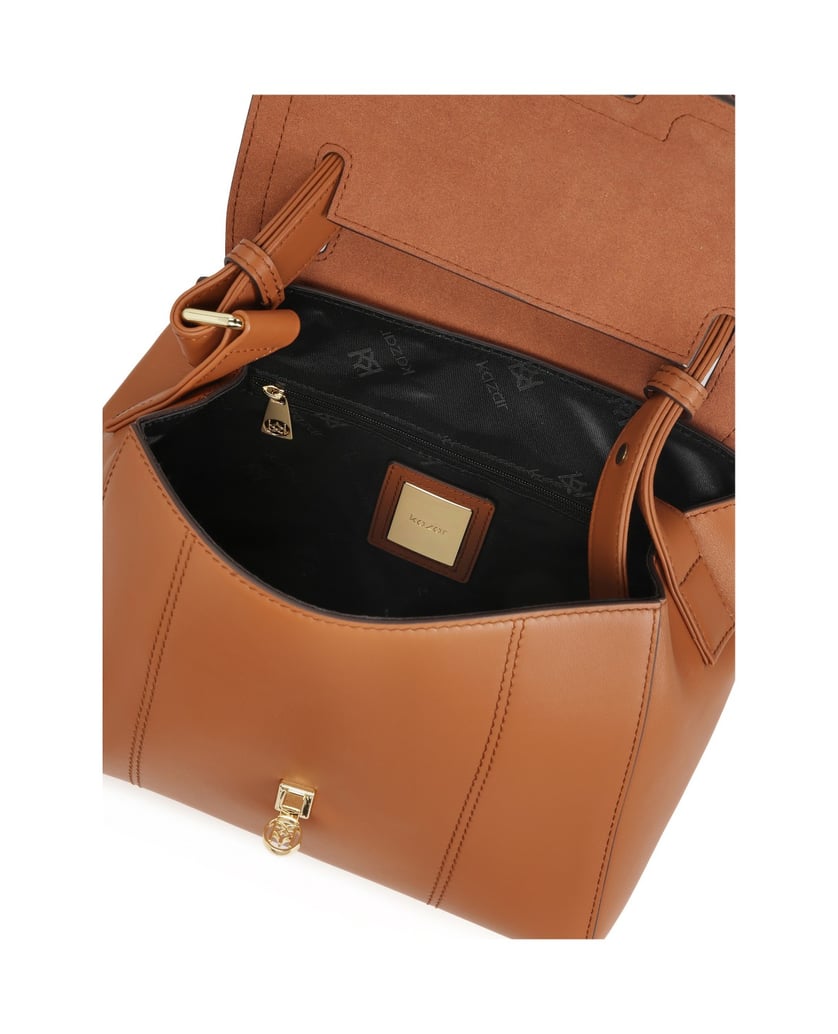 Kazar-Braune-Handtasche-mit-Klappe-und-Henkel-camel