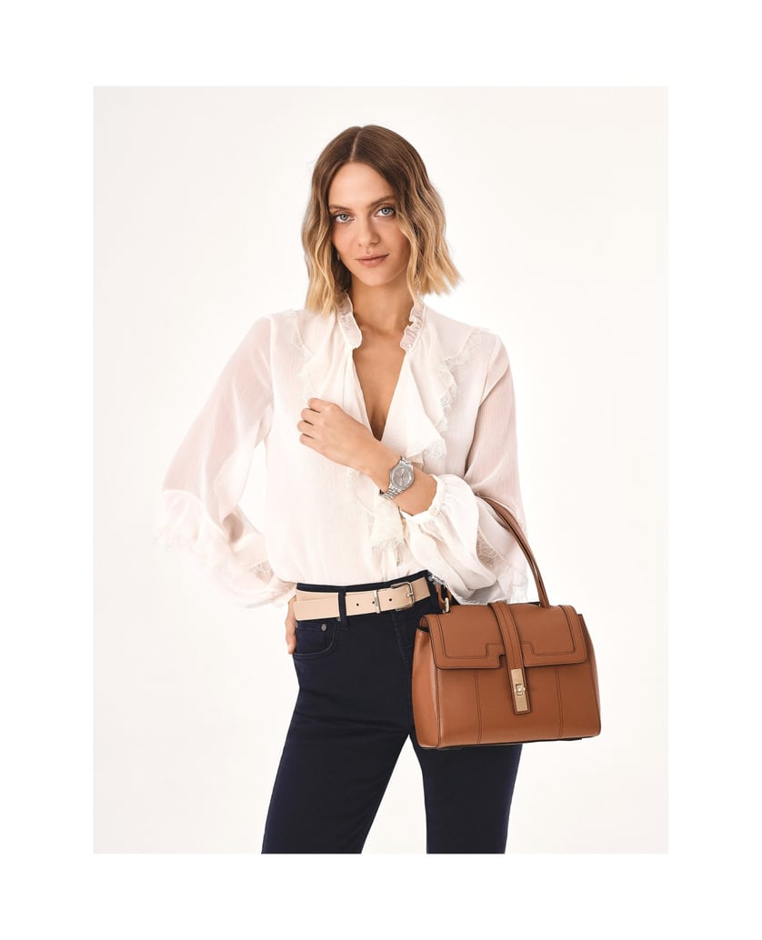 Kazar-Braune-Handtasche-mit-Klappe-und-Henkel-camel