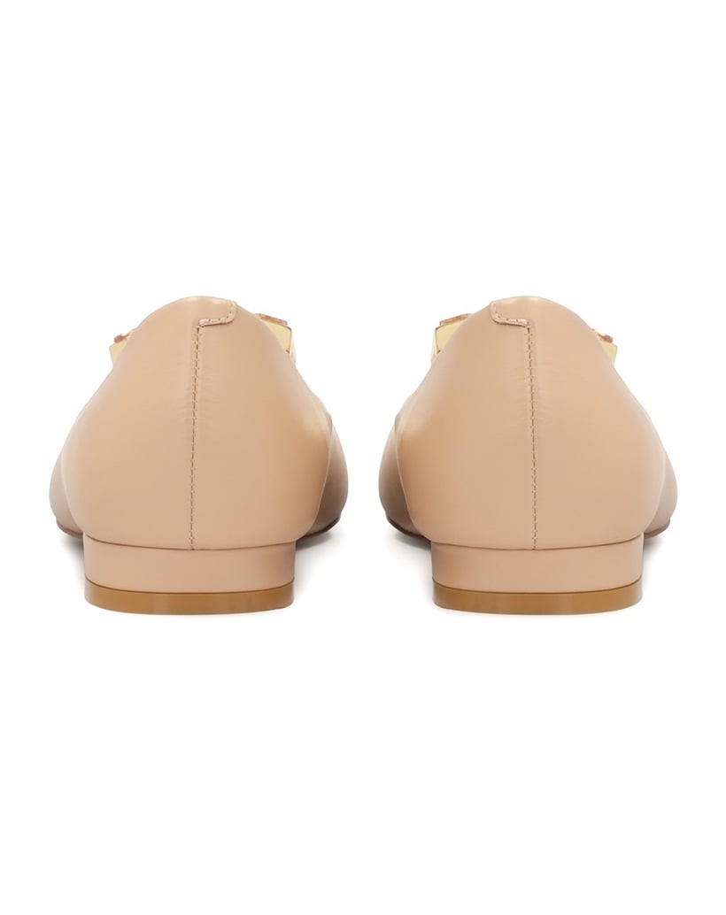 Kazar-Elegant-leather-pumps-on-a-flat-sole-růžová