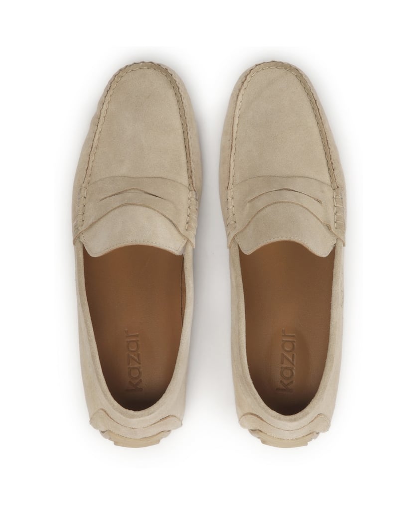 Kazar-Mokassins-aus-beigem-Wildleder-beige