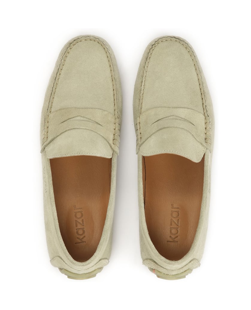 Kazar-Herren-Mokassins-aus-Wildleder-mit-gepun-grün