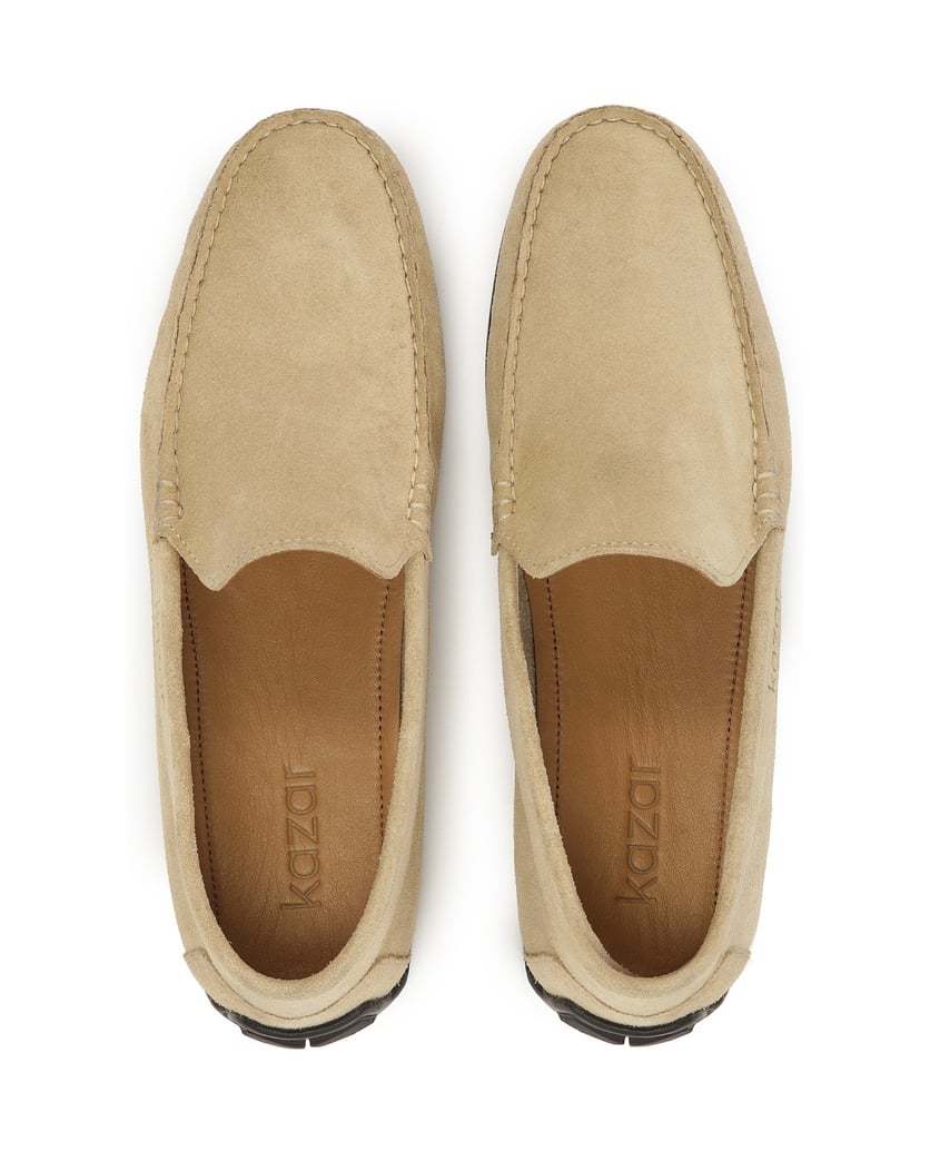 Kazar-Beigefarbene-Mokassins-mit-schwarzer-Soh