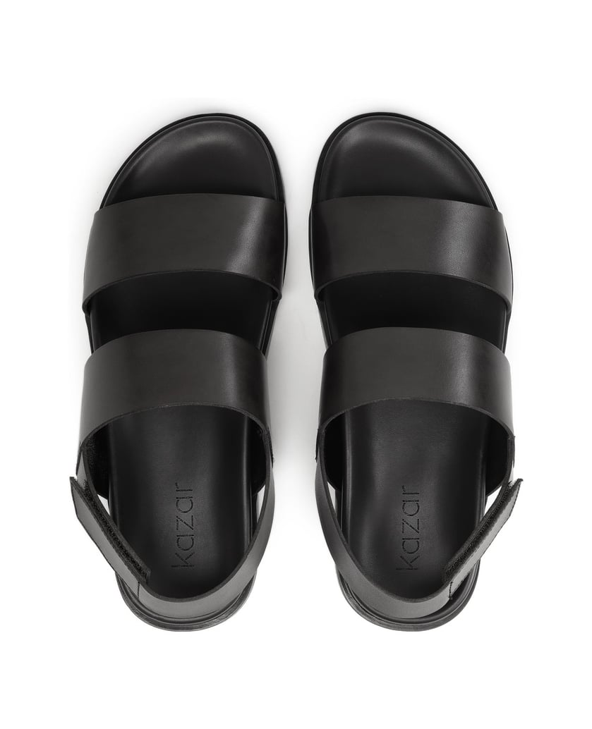 Kazar-Klettverschluss-Sandalen-aus-Leder-schwarz