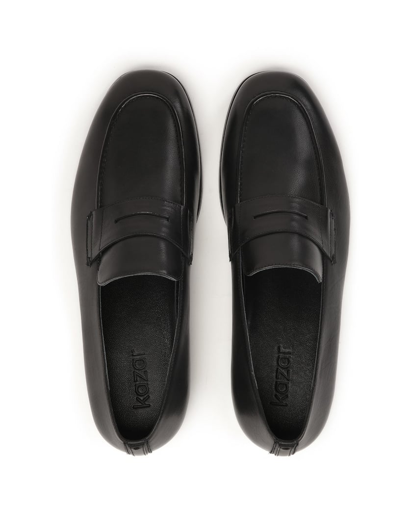 Kazar-Black-classic-leather-loafers-černá