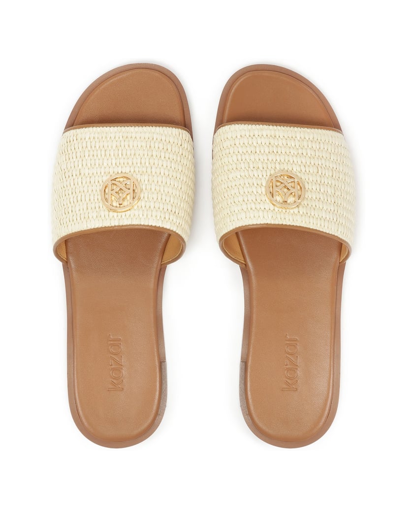 Kazar-Flache-Raffia-Rutschen-beige