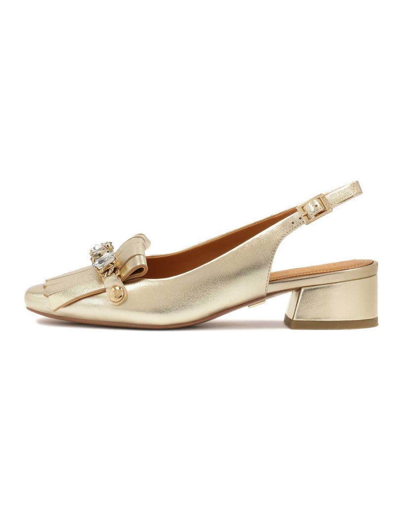 Kazar-Gold-pumps-with-open-heels-zlatá