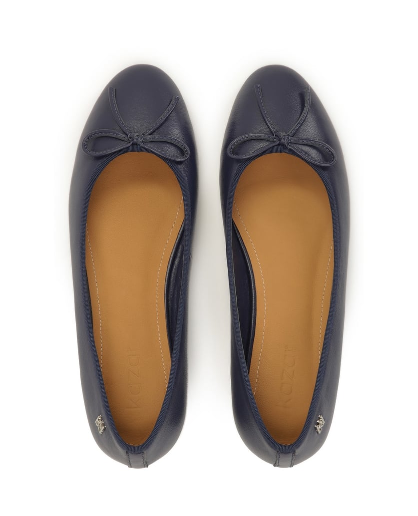Kazar-Navy-blue-natural-leather-ballerinas-tmavá-modrá