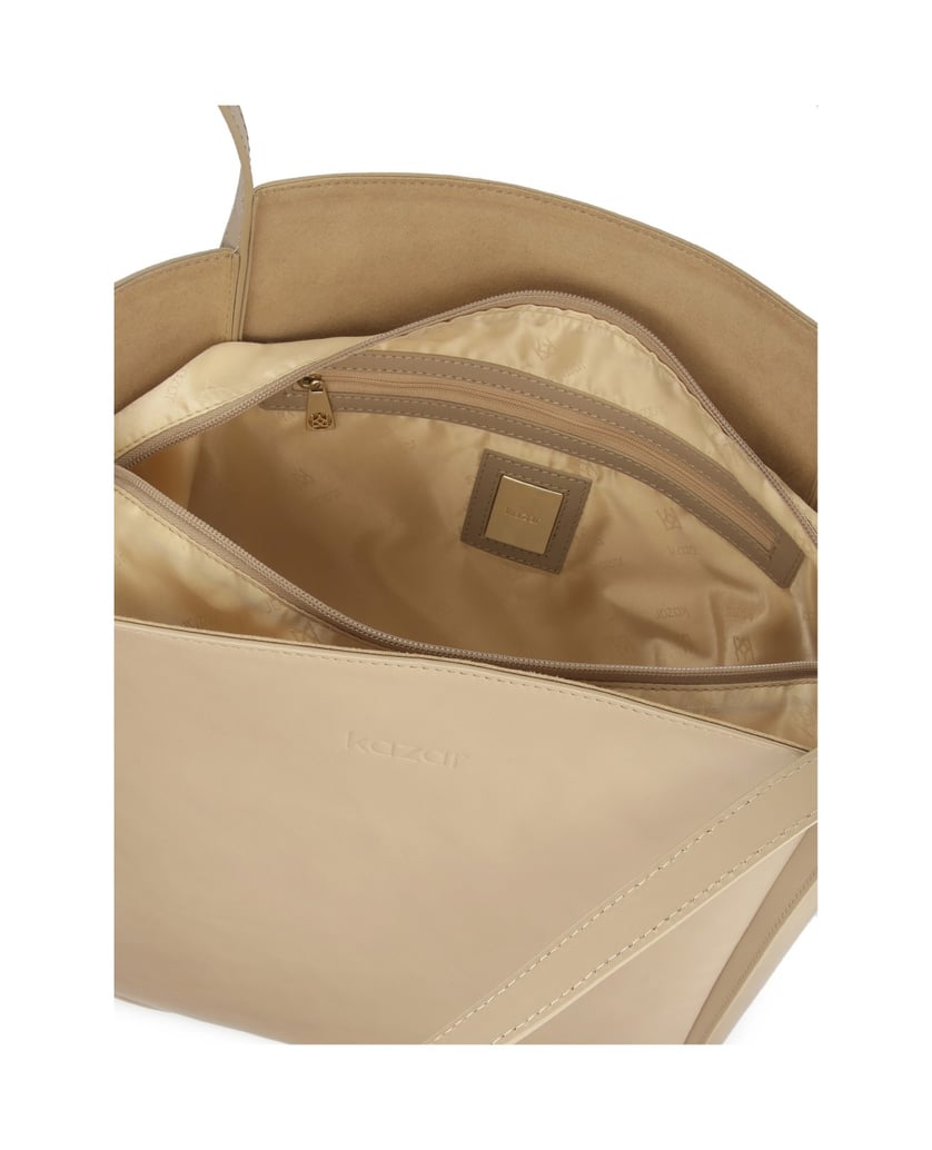 Kazar-Large-cream-shoulder-bag-with-two-handles-bílá