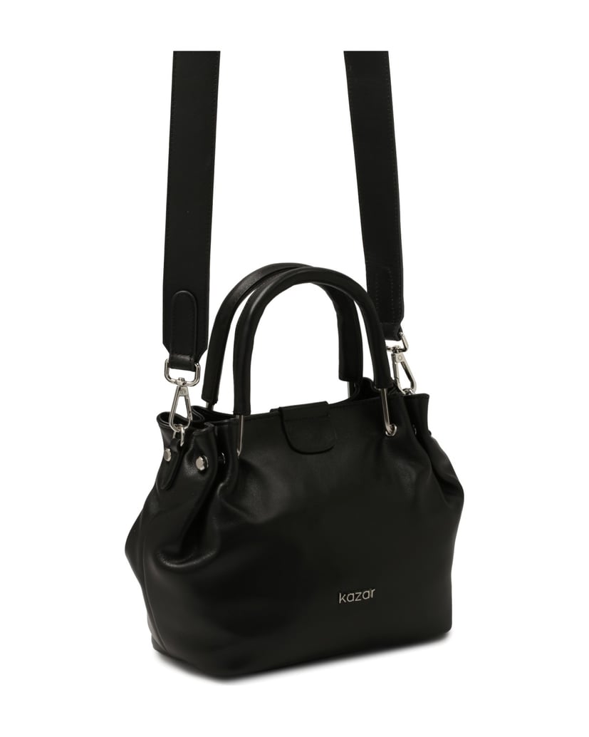 Kazar-Schwarze-Handtasche-mit-starren-Griffen-schwarz