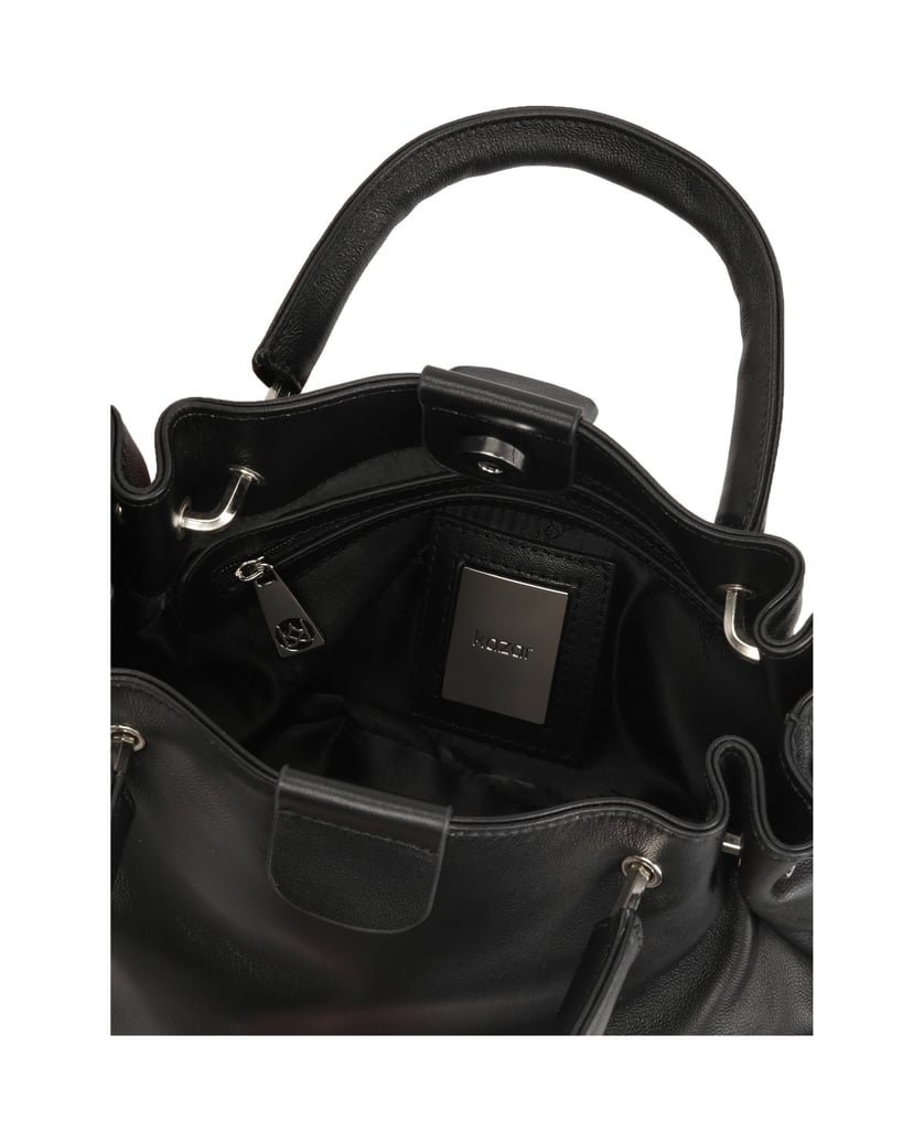 Kazar-Schwarze-Handtasche-mit-starren-Griffen-schwarz