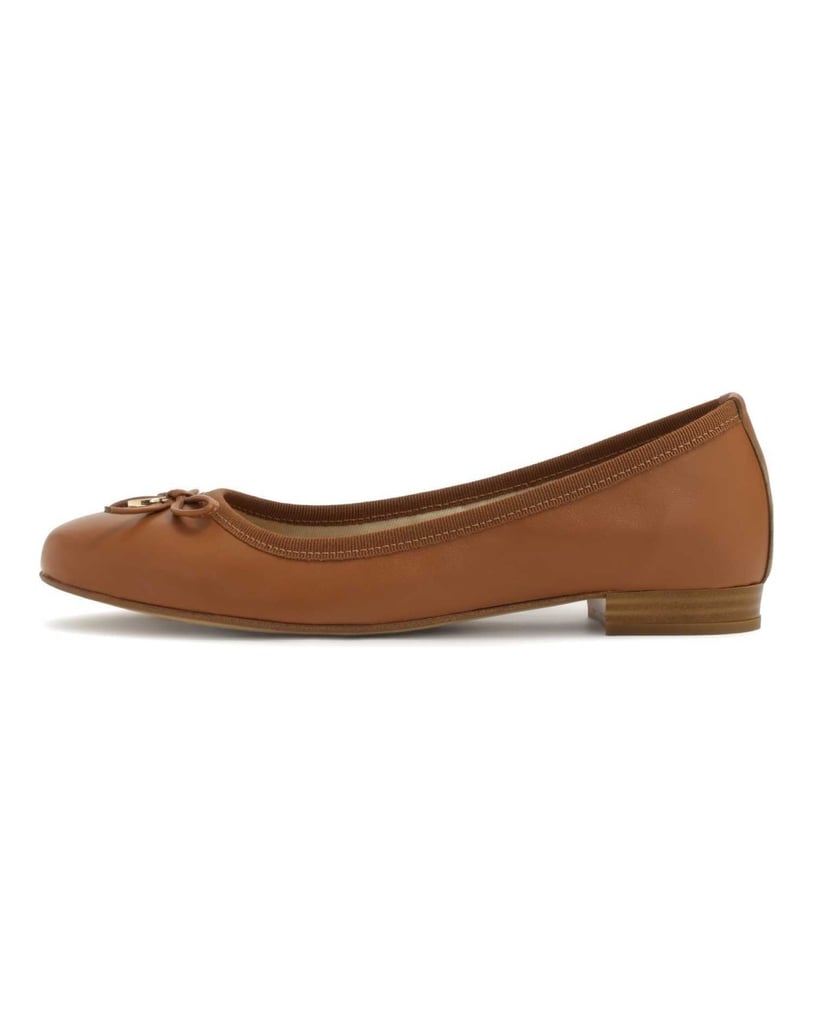 Kazar-Hellbraune-bequeme-Lederballerinas-camel