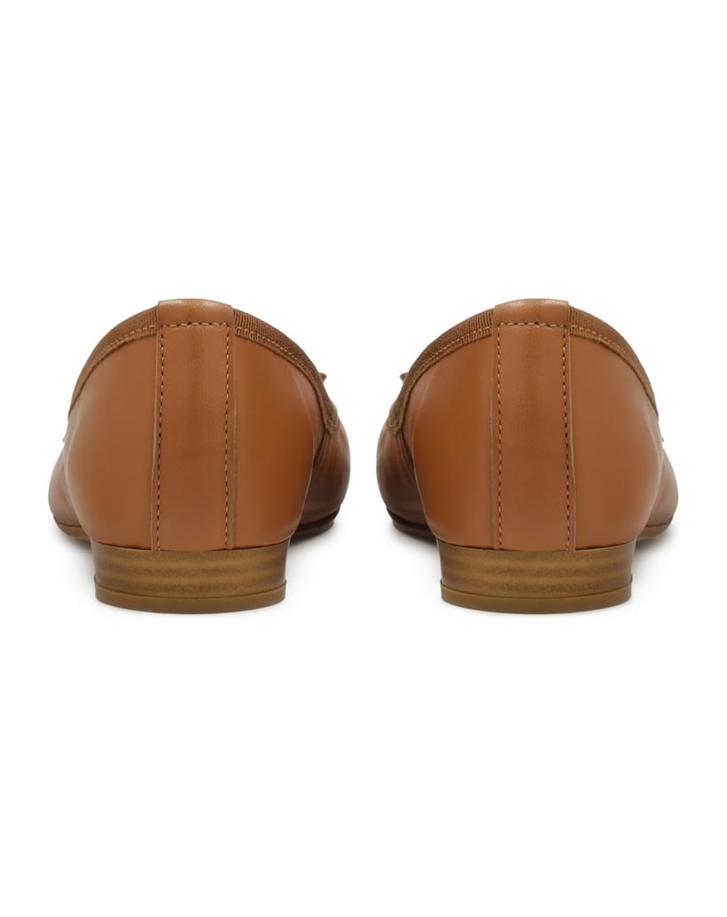 Kazar-Hellbraune-bequeme-Lederballerinas-camel