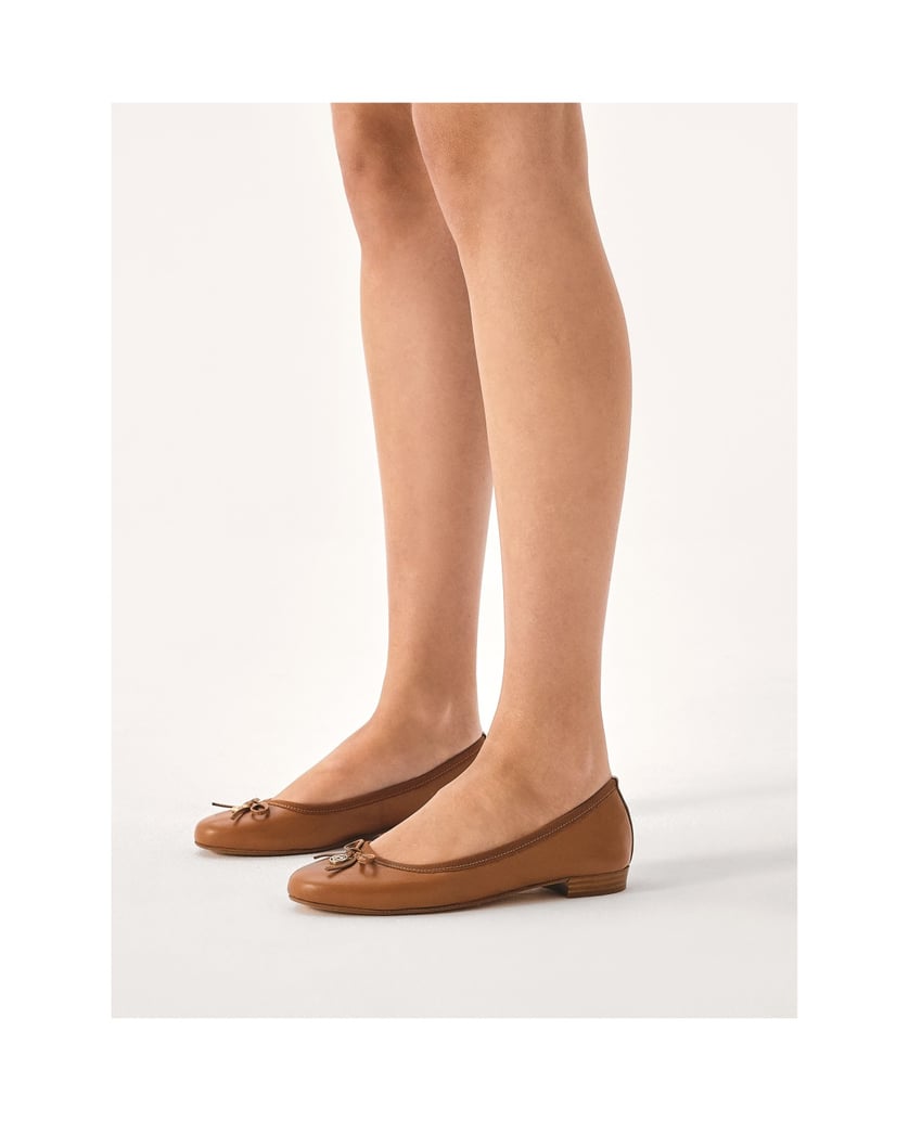 Kazar-Hellbraune-bequeme-Lederballerinas-camel