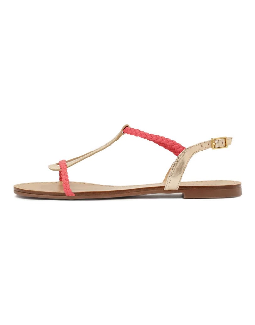 Kazar-Pink-and-gold-flat-leather-sandals-růžová
