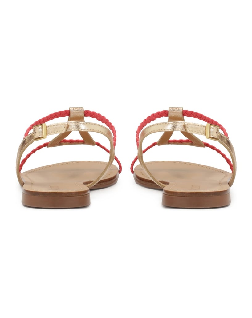 Kazar-Pink-and-gold-flat-leather-sandals-růžová
