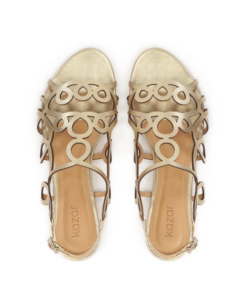 Kazar-Gold-sandals-with-a-fine-pattern-zlatá