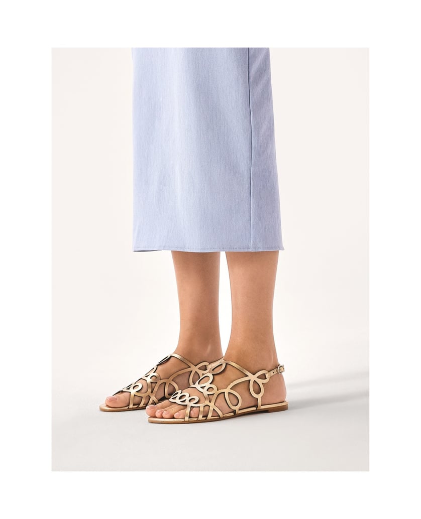 Kazar-Gold-sandals-with-a-fine-pattern-zlatá