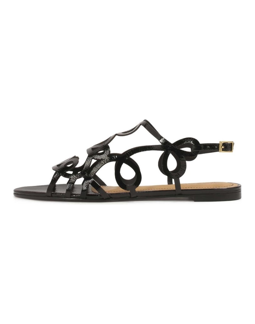 Kazar-Black-flat-sole-sandals-černá