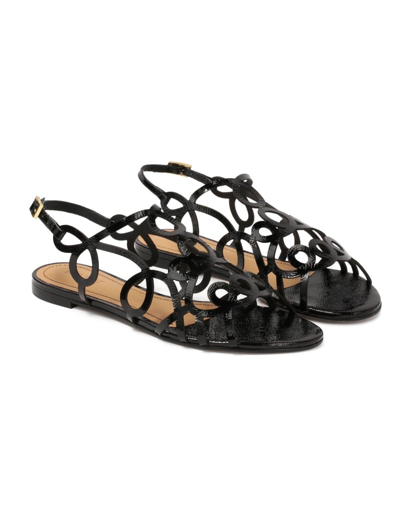 Kazar-Black-flat-sole-sandals-černá
