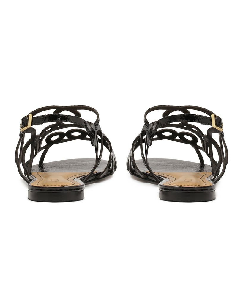 Kazar-Black-flat-sole-sandals-černá