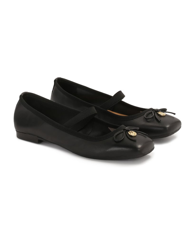 Kazar-Black-ballerinas-with-elastic-band-and-truncated-nose-černá