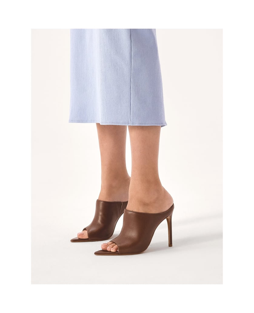 Kazar-Braune-Pantoletten-mit-schlankem-Absatz-braun