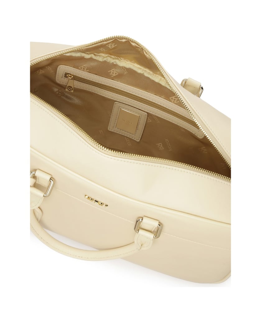 Kazar-Oblong-cream-handbag-with-two-straps-biela