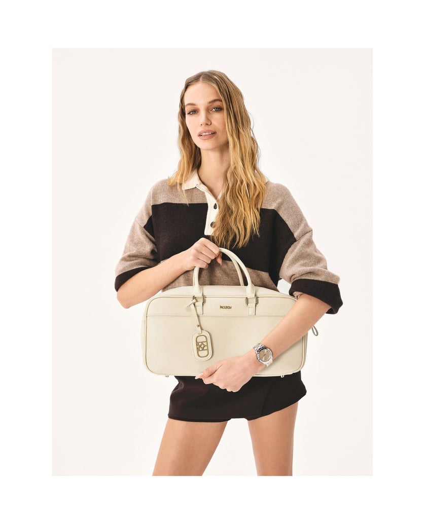 Kazar-Oblong-cream-handbag-with-two-straps-biela
