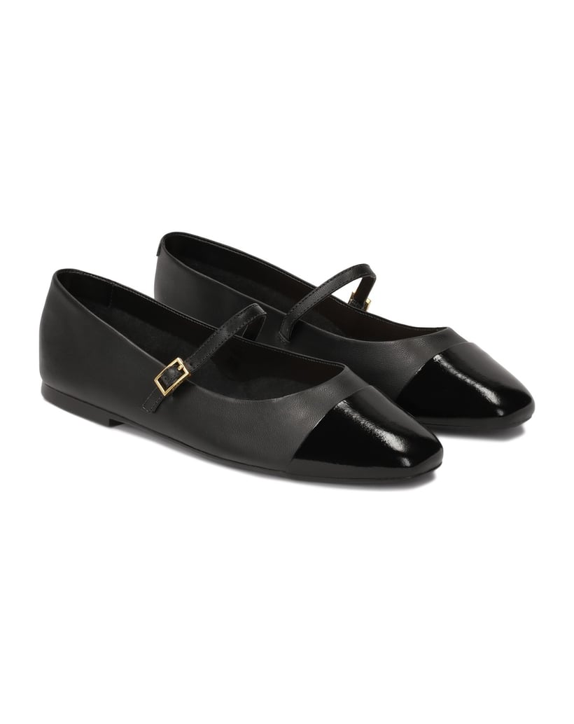 Kazar-Black-ballerinas-with-patent-leather-noses-černá