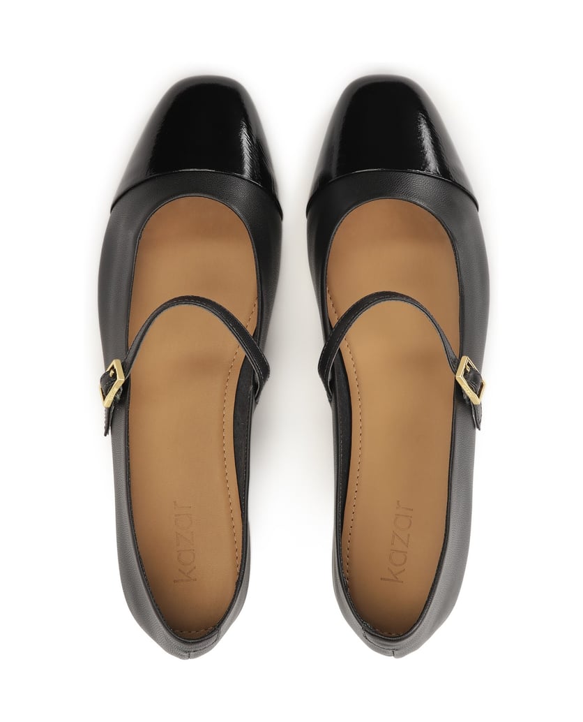 Kazar-Black-ballerinas-with-patent-leather-noses-černá